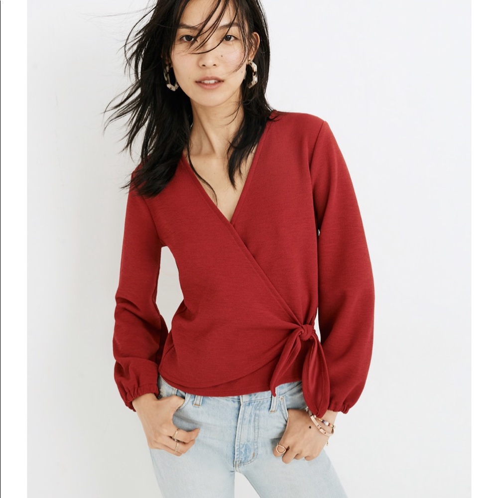 Madewell Texture and Thread Crepe Wrap Top